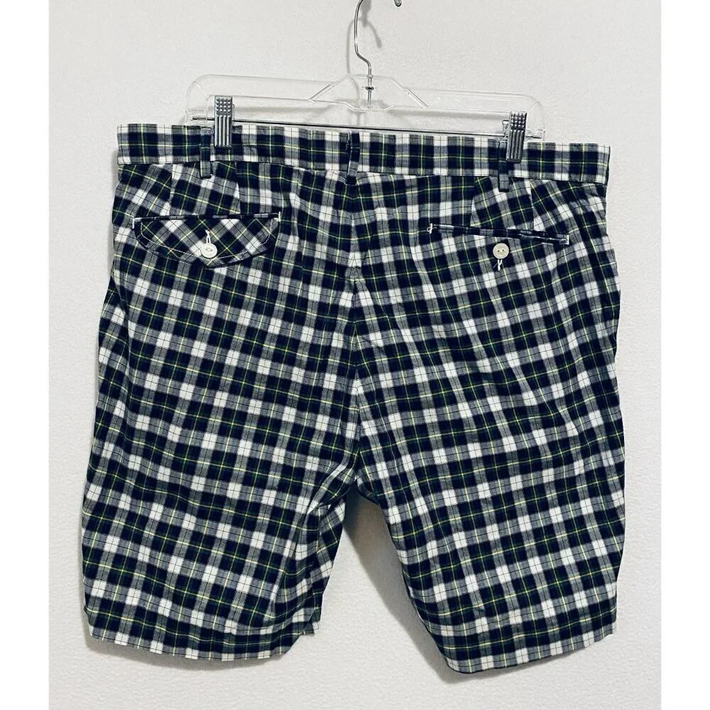 Polo Ralph Lauren Shorts Mens 38 Green Blue Plaid Chinos Classic Preppy Nautical
